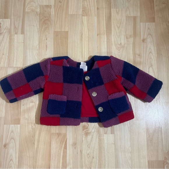 Hanna Anderson Baby Faux Shearling Jacket Button Up Size 3-6 Months - Picture 7 of 7